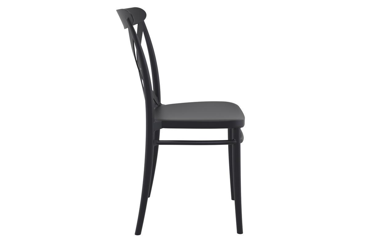 Sillas apilable negras exterior/interior (lote de 4) GERMAIN