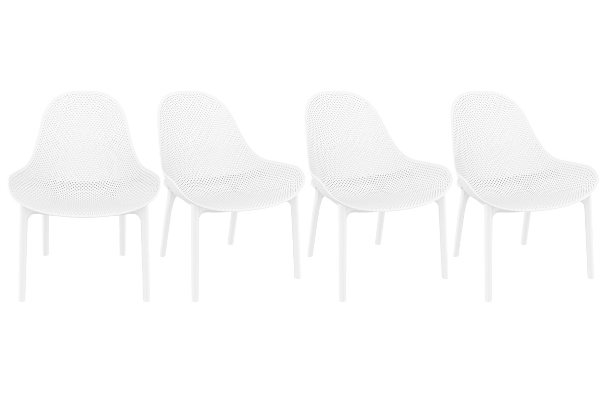 Sillas apilables blancas interior / exterio (lote de 4) OSKOL