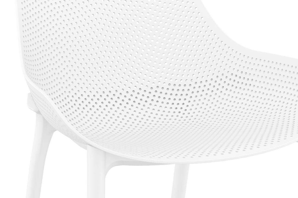Sillas apilables blancas interior / exterio (lote de 4) OSKOL