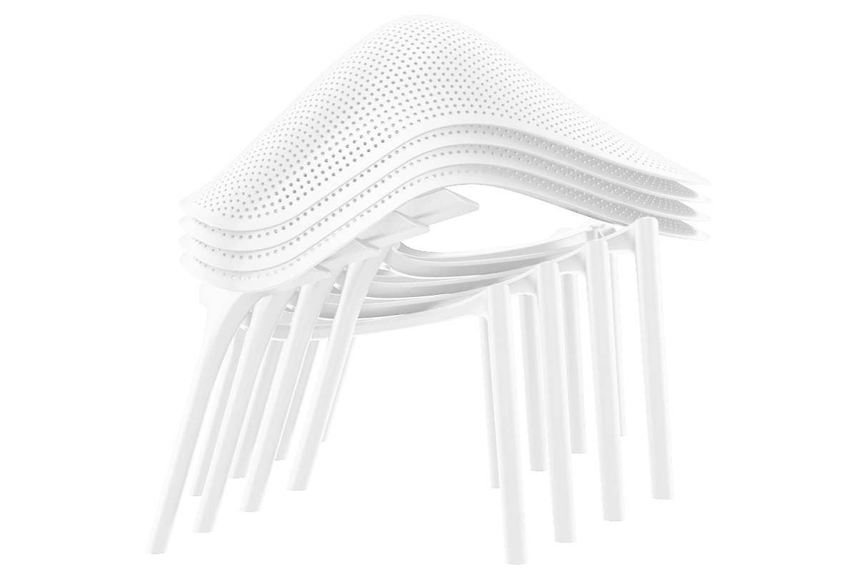 Sillas apilables blancas interior / exterio (lote de 4) OSKOL