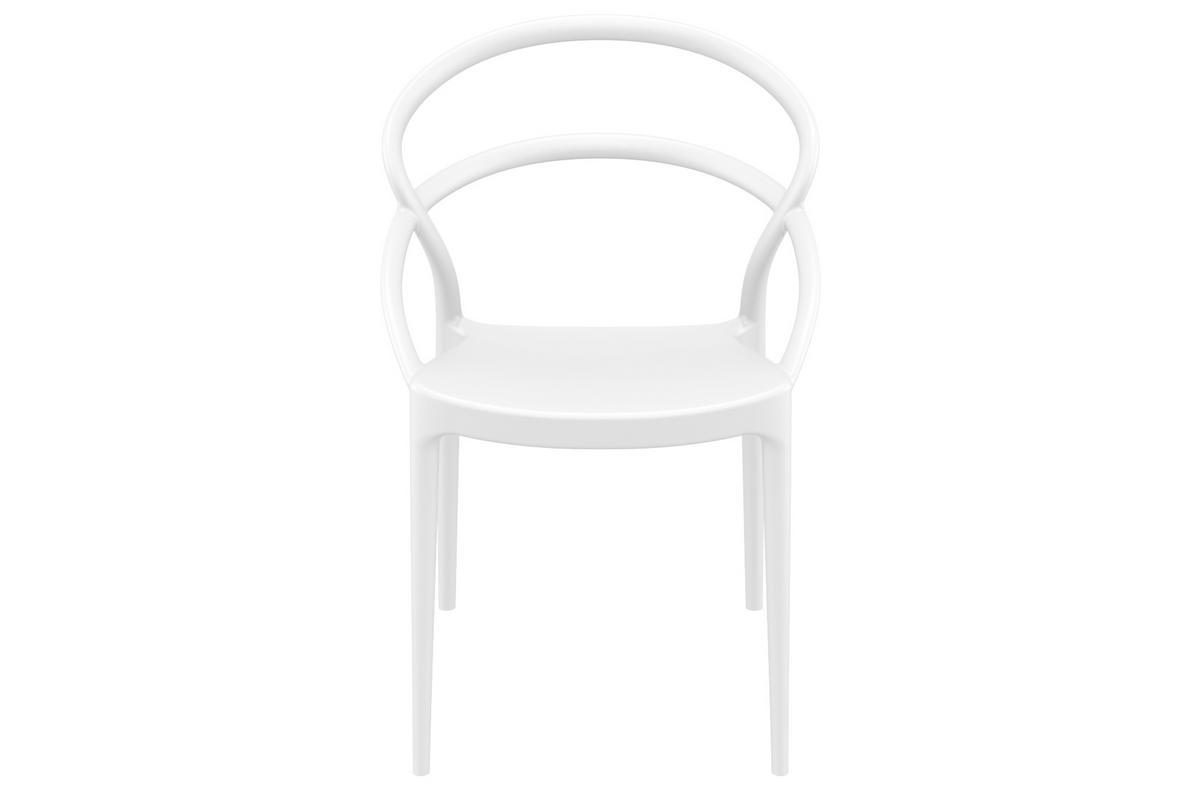 Sillas apilables color blanco interior / exterior (lote de 4) COLIBRI
