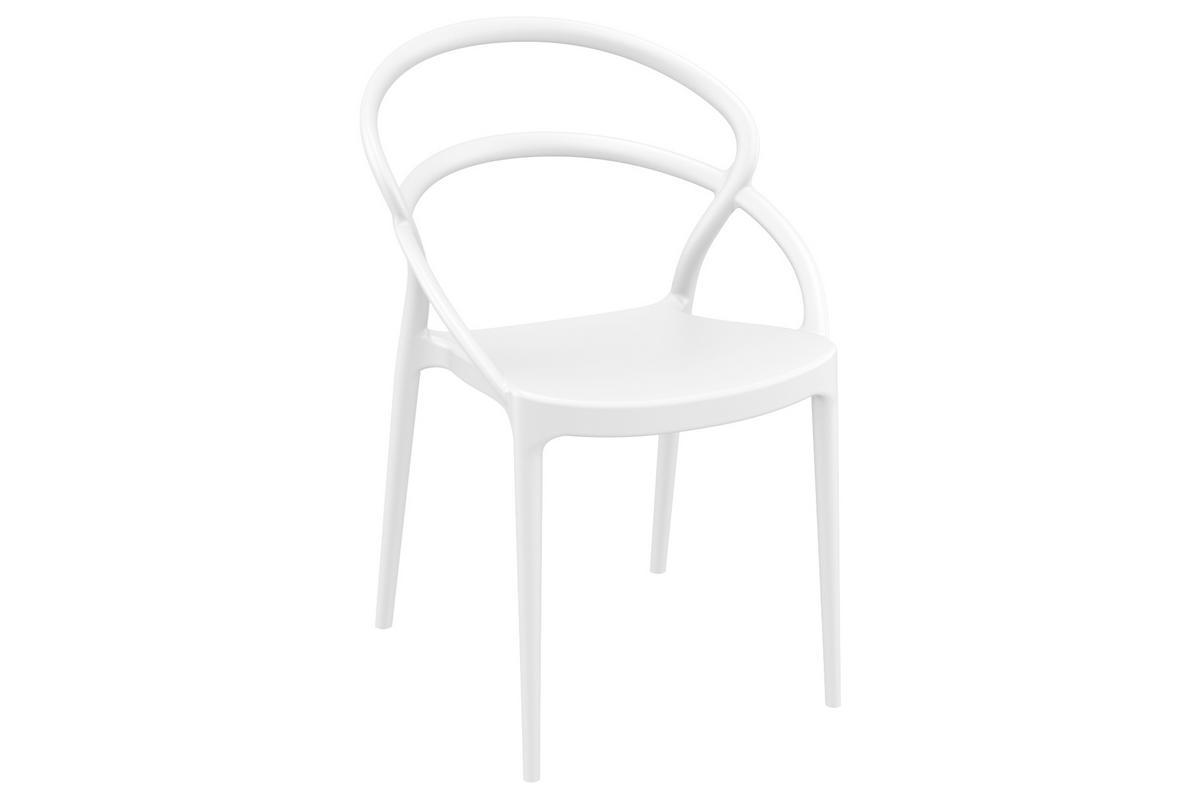 Sillas apilables color blanco interior / exterior (lote de 4) COLIBRI