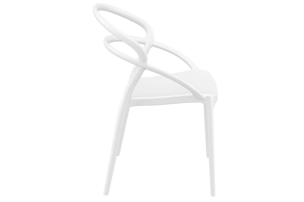 Sillas apilables color blanco interior / exterior (lote de 4) COLIBRI