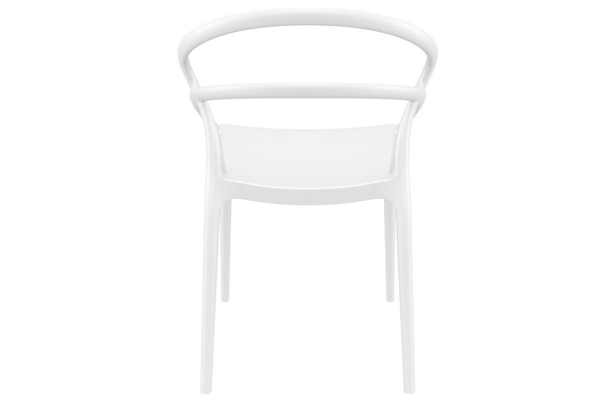 Sillas apilables color blanco interior / exterior (lote de 4) COLIBRI