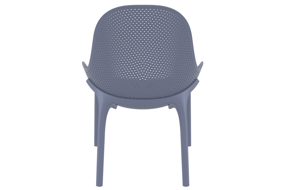 Sillas apilables grises interior / exterior (lote de 4) OSKOL