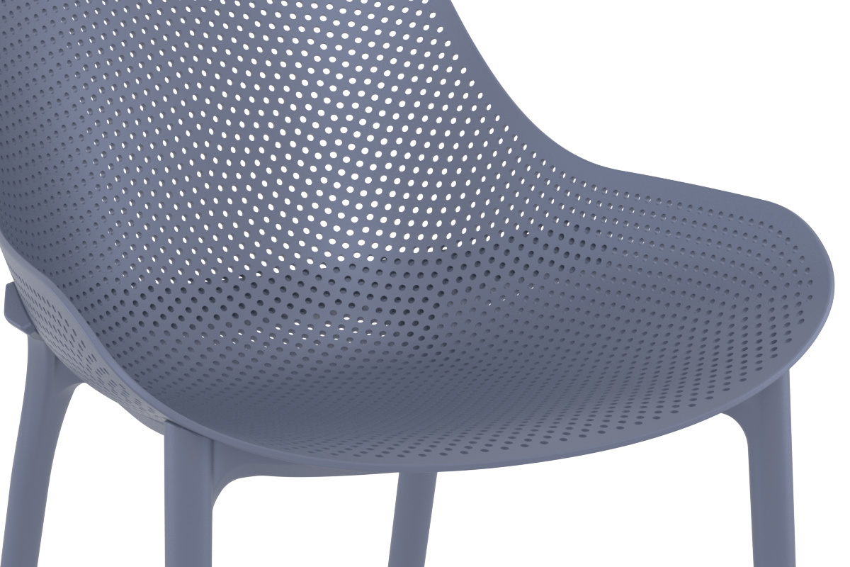 Sillas apilables grises interior / exterior (lote de 4) OSKOL