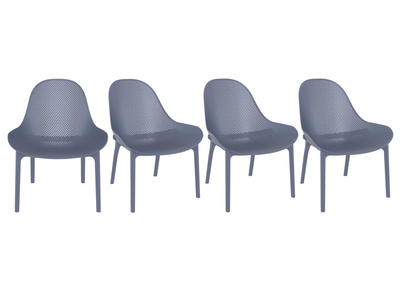 Sillas apilables grises interior / exterior (lote de 4) OSKOL