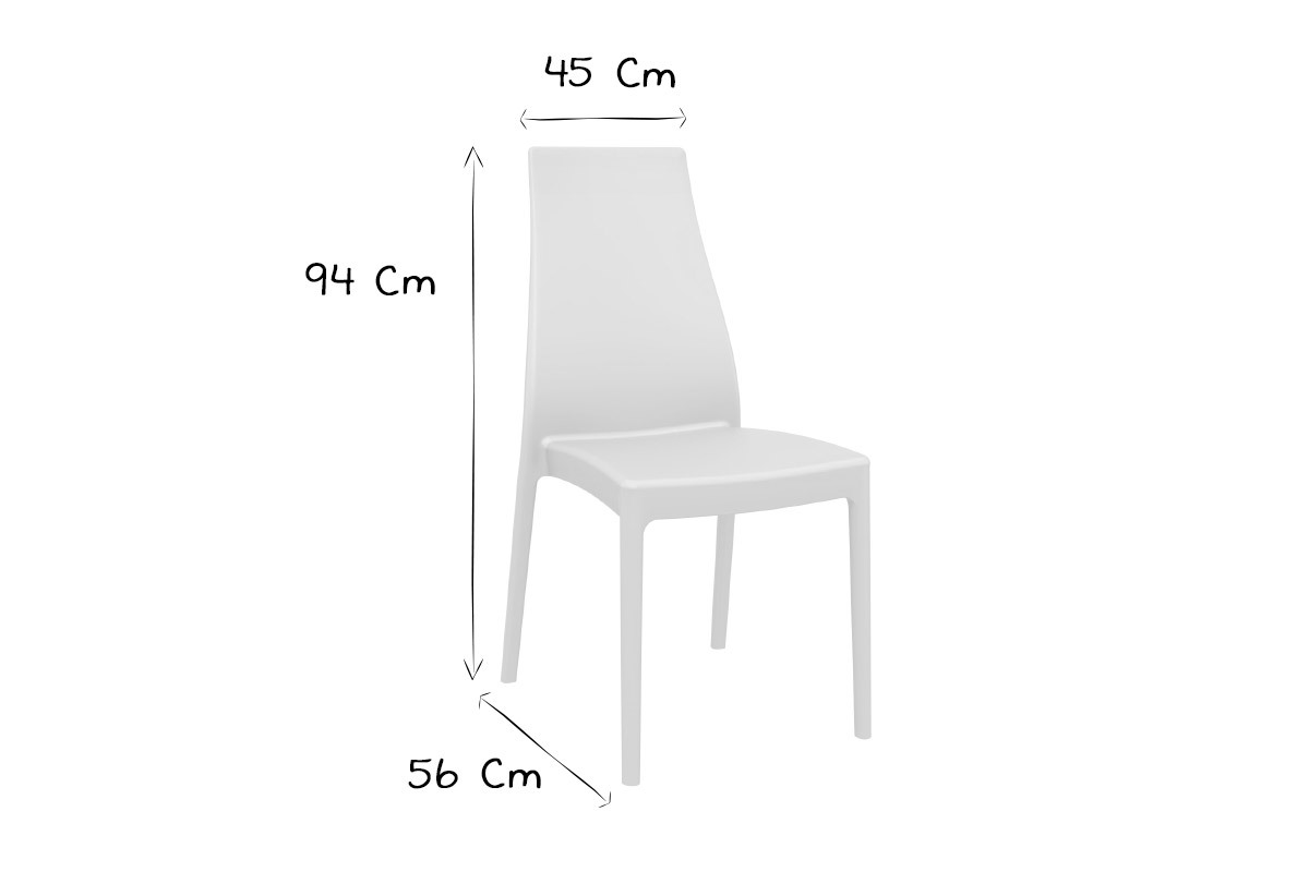 Sillas apilables interior / exterior blancas (lote de 4) CONDOR