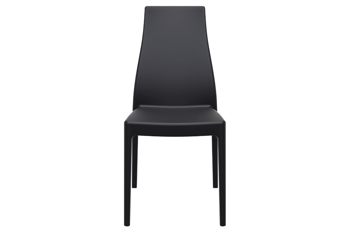 Sillas apilables interior / exterior negras (lote de 4) CONDOR