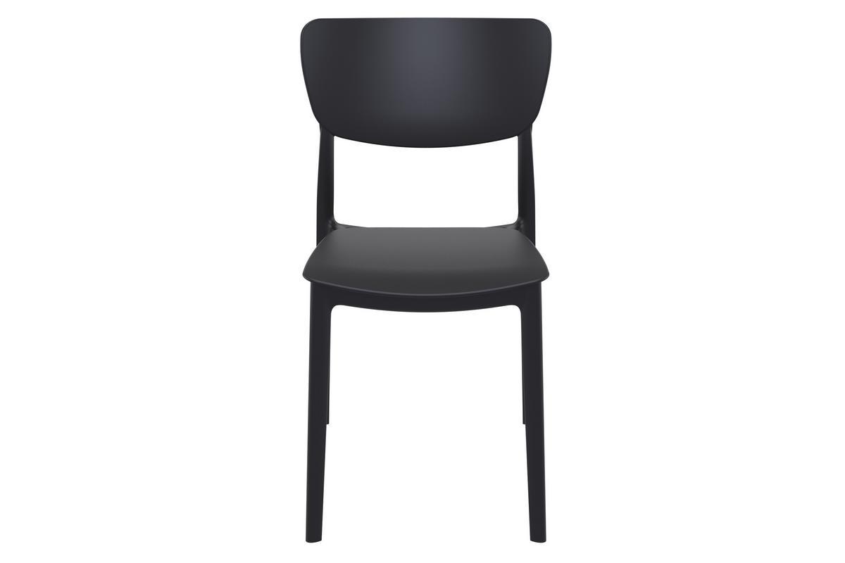 Sillas apilables negras interior / exterior (lote de 4) COBB