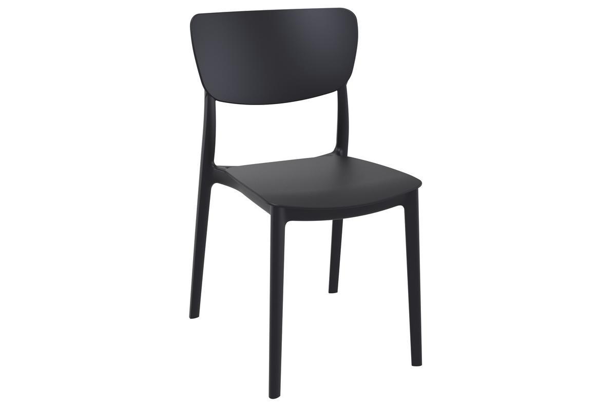 Sillas apilables negras interior / exterior (lote de 4) COBB