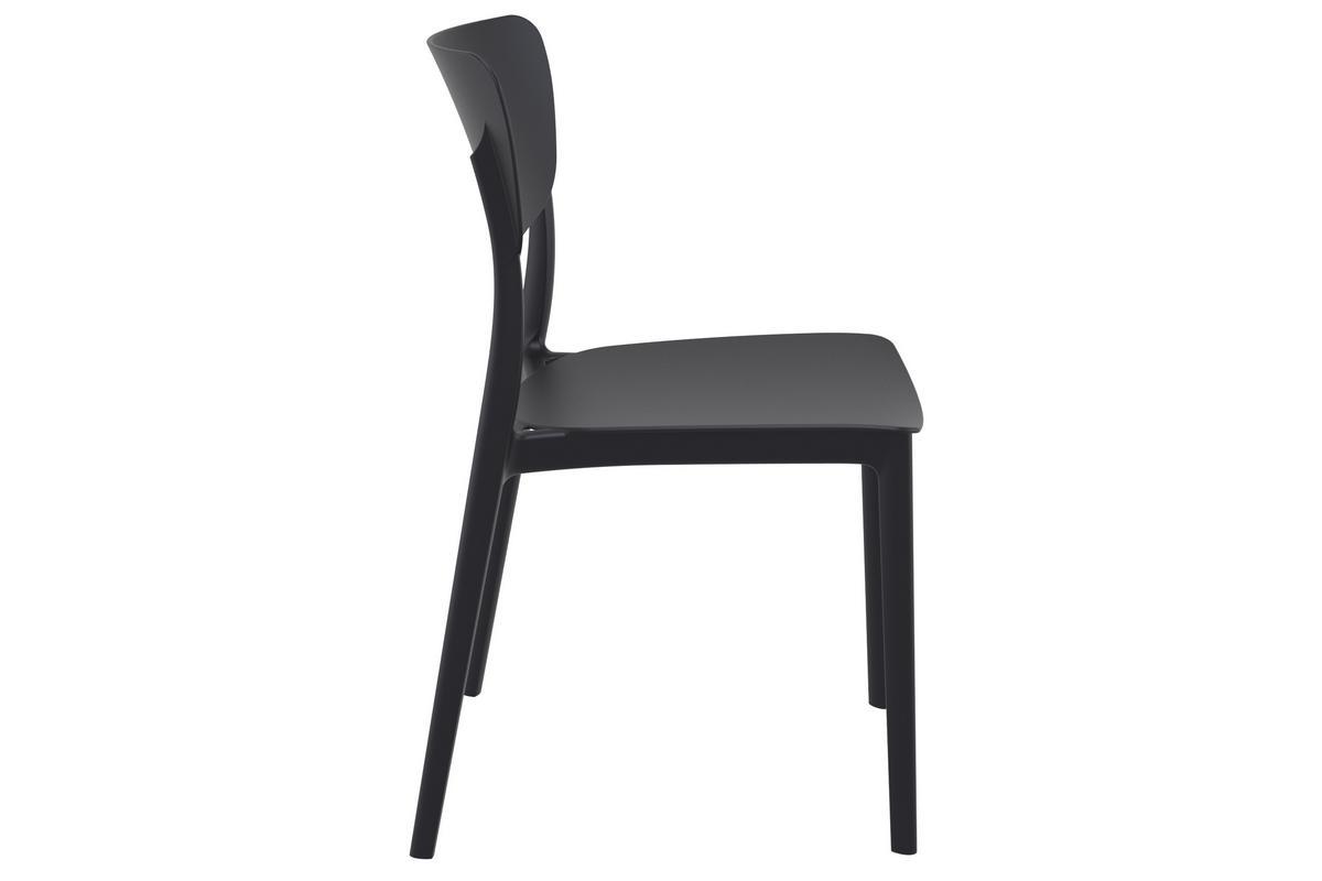 Sillas apilables negras interior / exterior (lote de 4) COBB