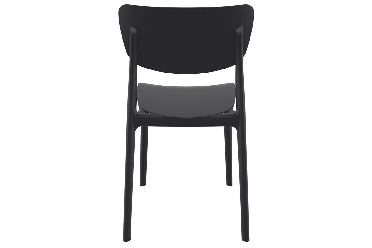 Sillas apilables negras interior / exterior (lote de 4) COBB