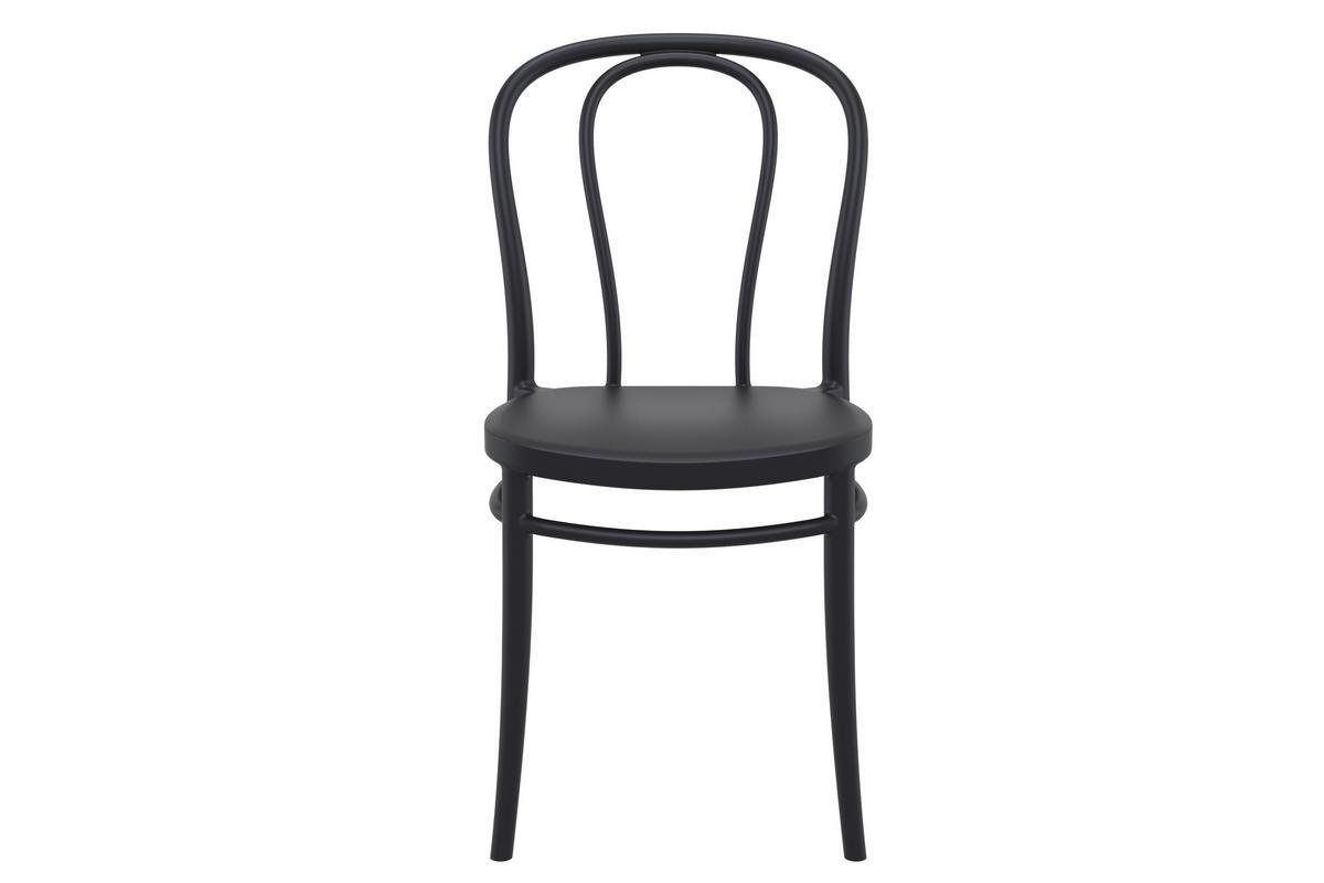 Sillas apilables negras interior / exterior (lote de 4) MATTY