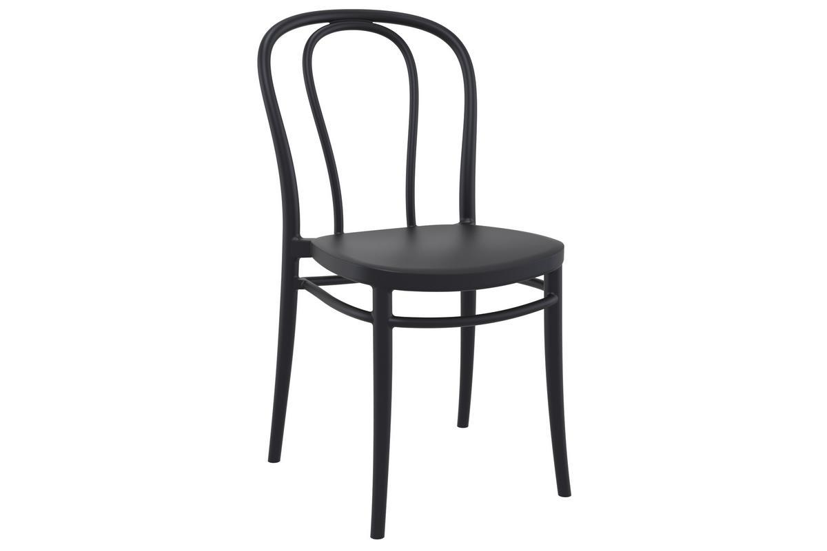 Sillas apilables negras interior / exterior (lote de 4) MATTY