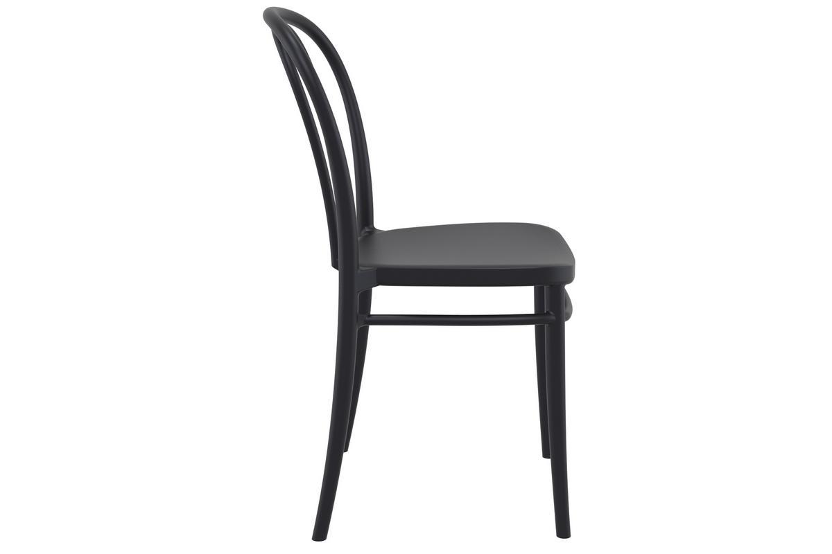 Sillas apilables negras interior / exterior (lote de 4) MATTY
