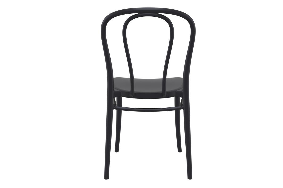 Sillas apilables negras interior / exterior (lote de 4) MATTY