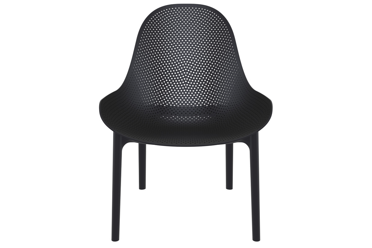 Sillas apilables negras interior / exterior (lote de 4) OSKOL
