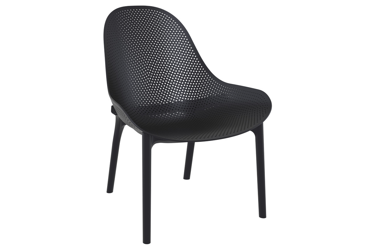 Sillas apilables negras interior / exterior (lote de 4) OSKOL