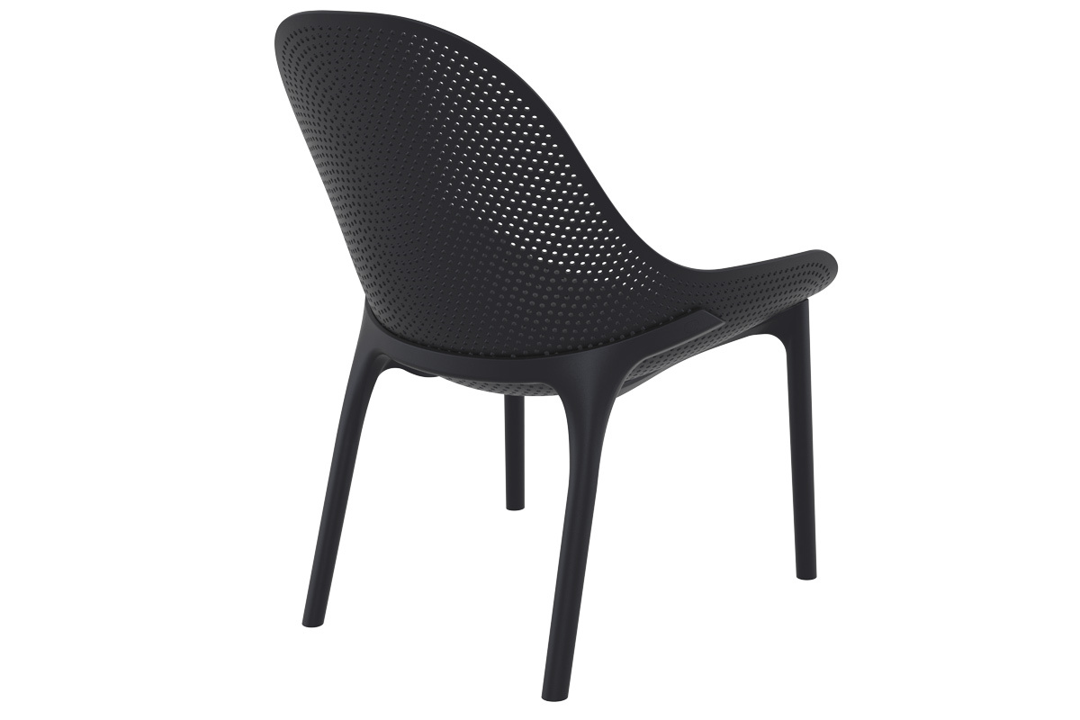 Sillas apilables negras interior / exterior (lote de 4) OSKOL