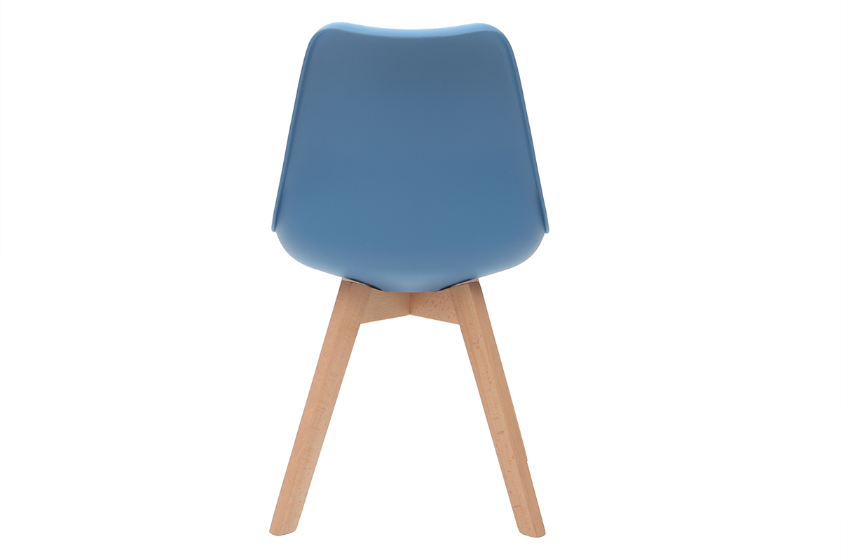 Sillas azules con patas madera clara (lote de 2) PAULINE