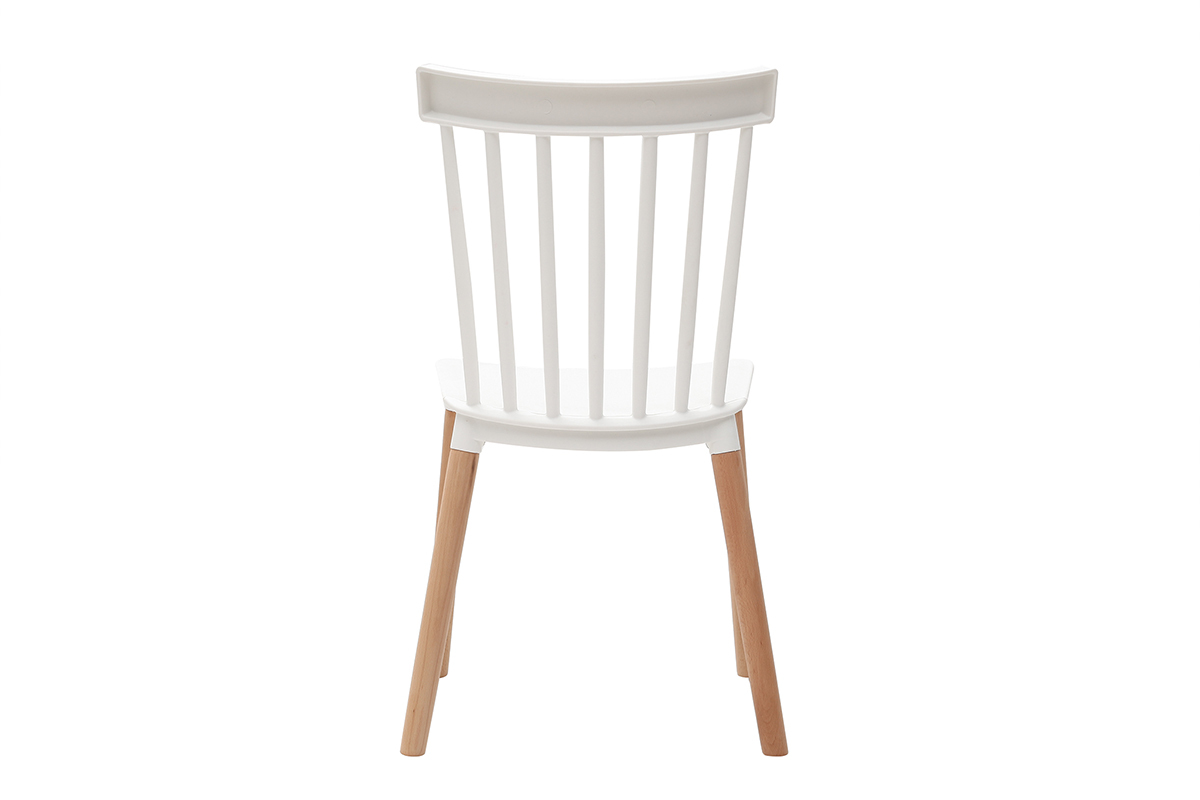 Sillas bicolores blanco y madera (lote de 2) GAMBO