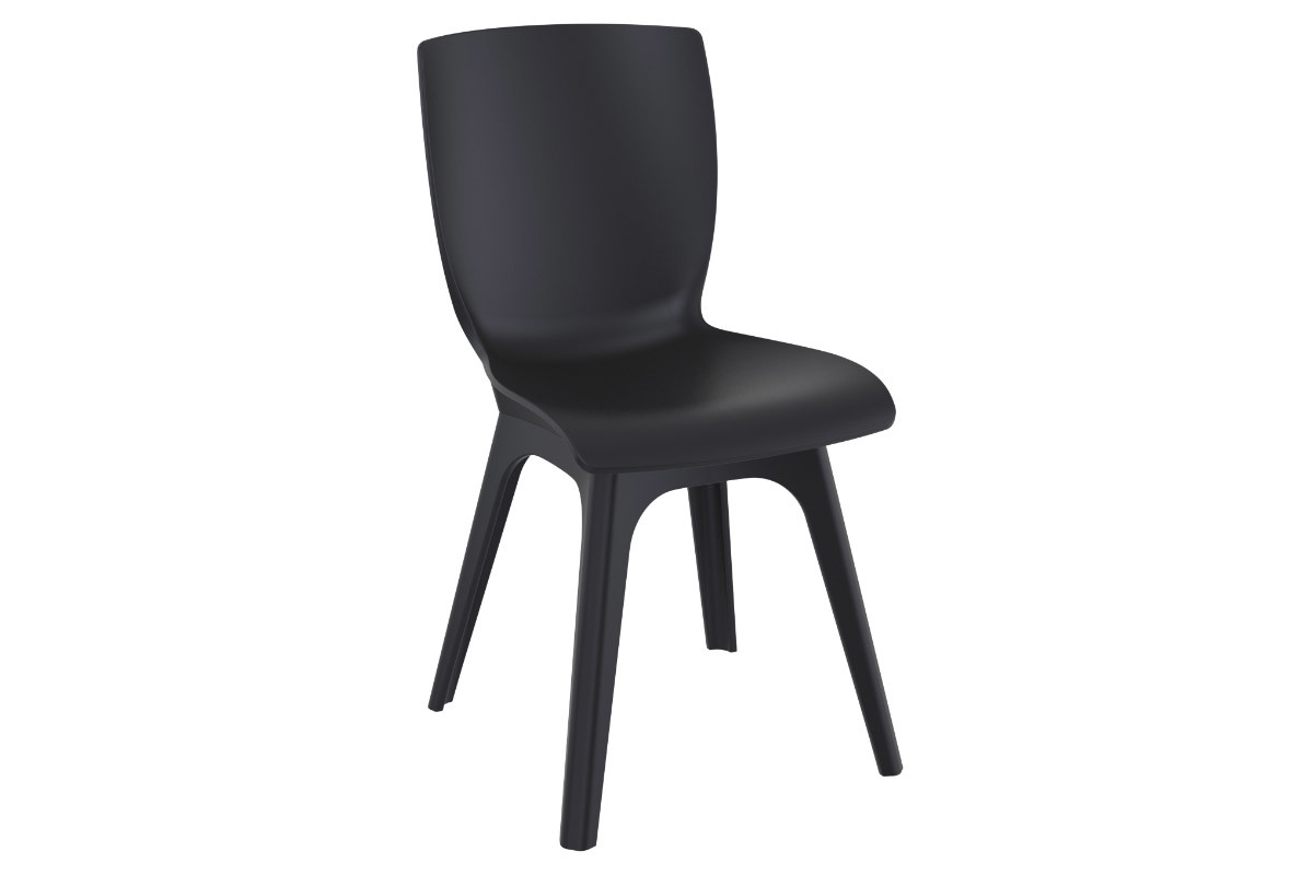 Sillas color negro interior / exterior (lote de 4) SWAN