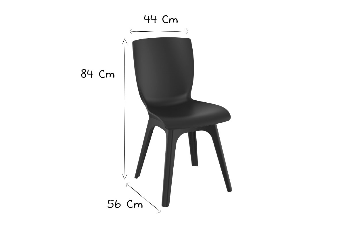 Sillas color negro interior / exterior (lote de 4) SWAN