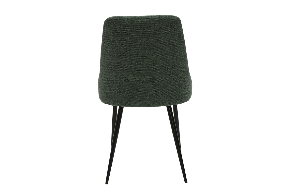 Sillas de diseo de terciopelo verde oscuro texturizado y metal negro (juego de 2) CULT