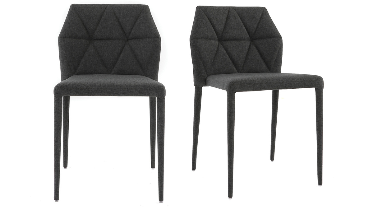 Sillas de diseo gris oscuro lote de 2 KARLA