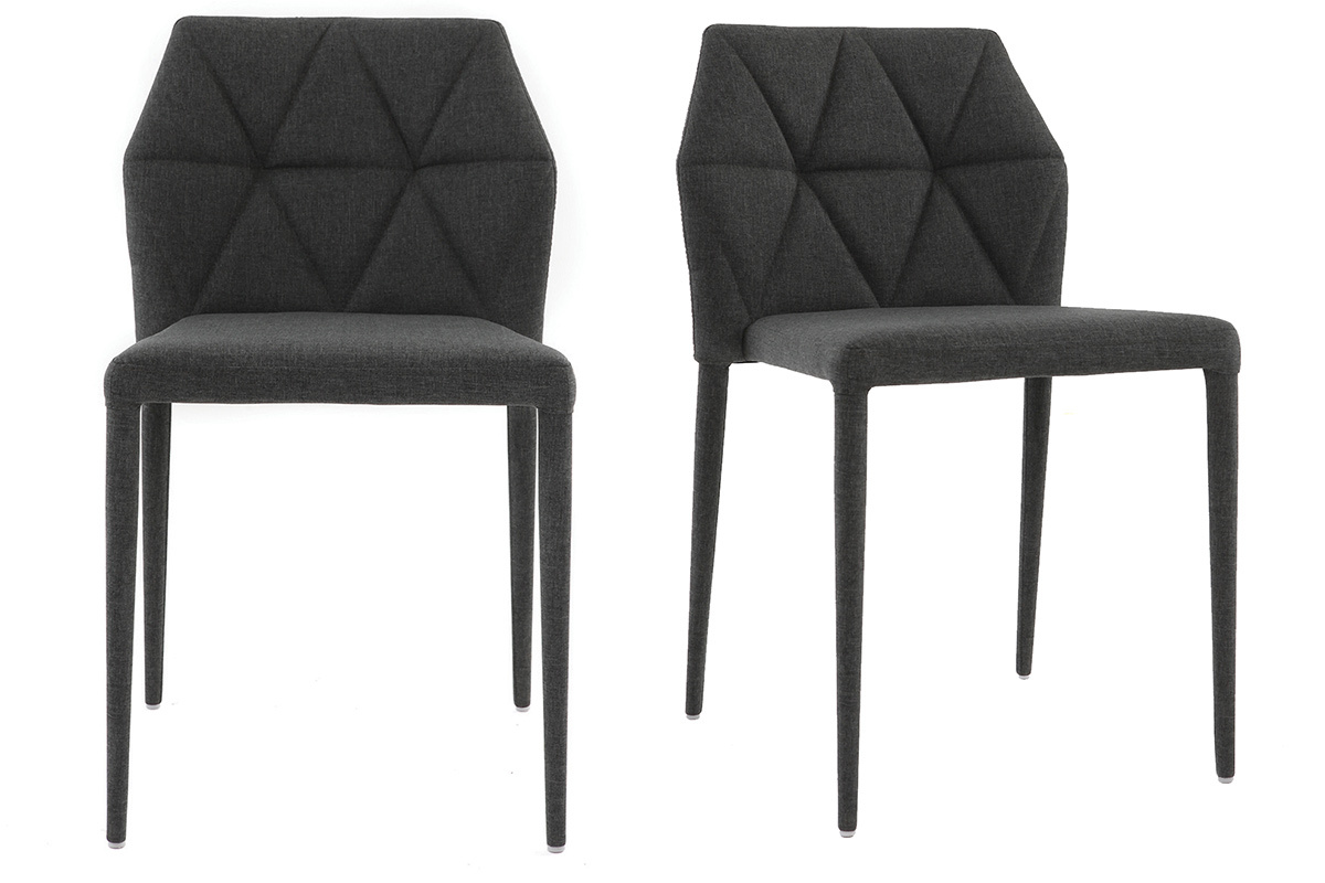 Sillas de diseo gris oscuro lote de 2 KARLA