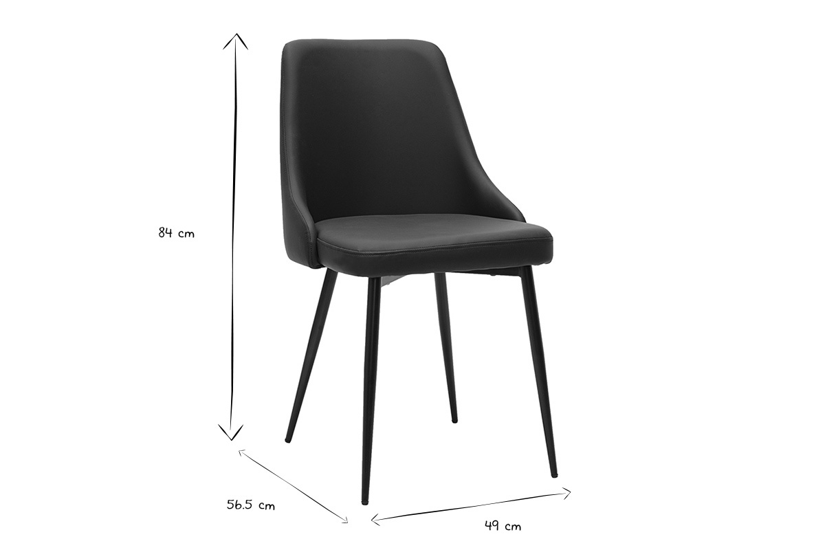 Dimensiones de las sillas de dise�o negras CULT: 84 cm de altura, 56,5 cm de profundidad, 49 cm de anchura en negro y blanco.