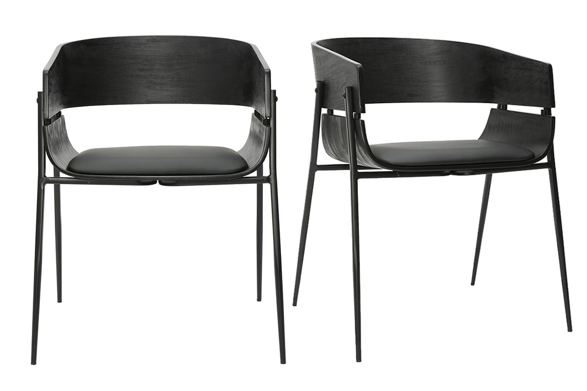 Sillas de diseo negras (set de 2) WESS