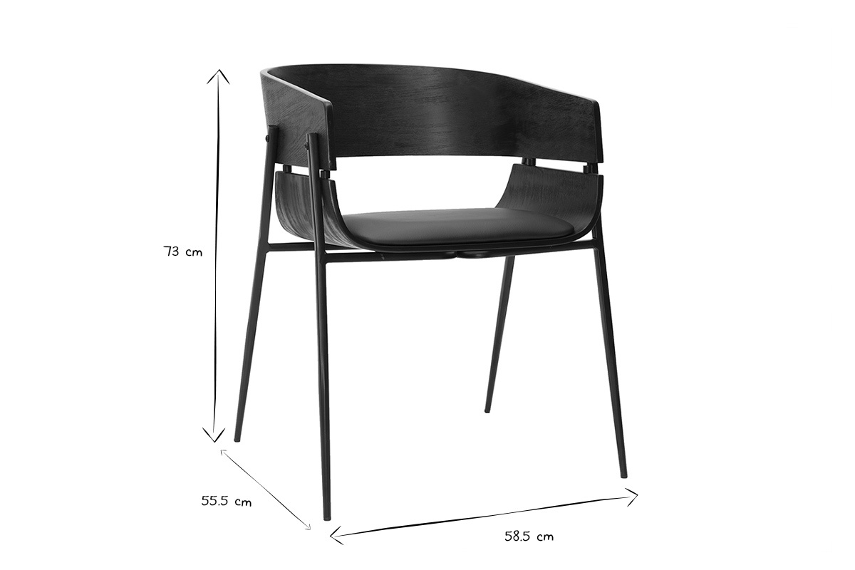 Sillas de diseo negras (set de 2) WESS
