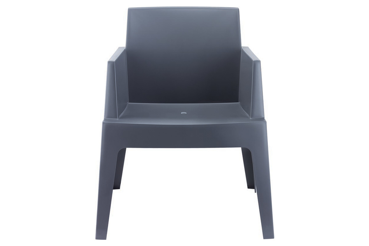 Sillas de jard�n dise�o gris oscuro Lote de 4 LALI