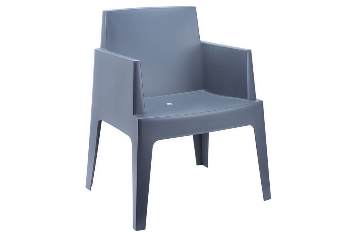 Sillas de jard�n dise�o gris oscuro Lote de 4 LALI