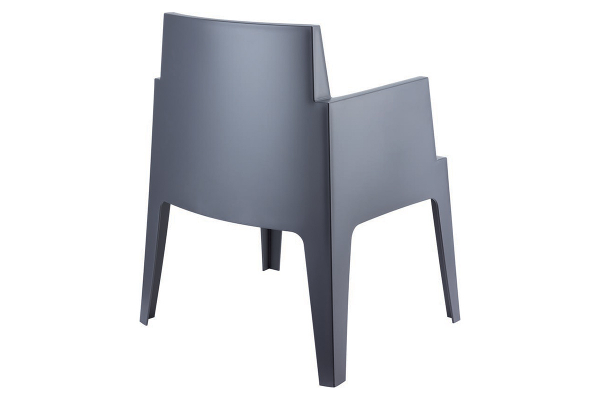 Sillas de jard�n dise�o gris oscuro Lote de 4 LALI