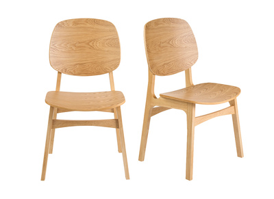 Sillas de madera clara de fresno (juego de 2) SOQUETTE