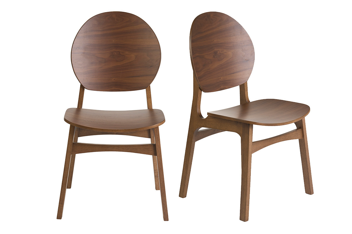 Sillas de madera oscura (lote de 2) ELTON
