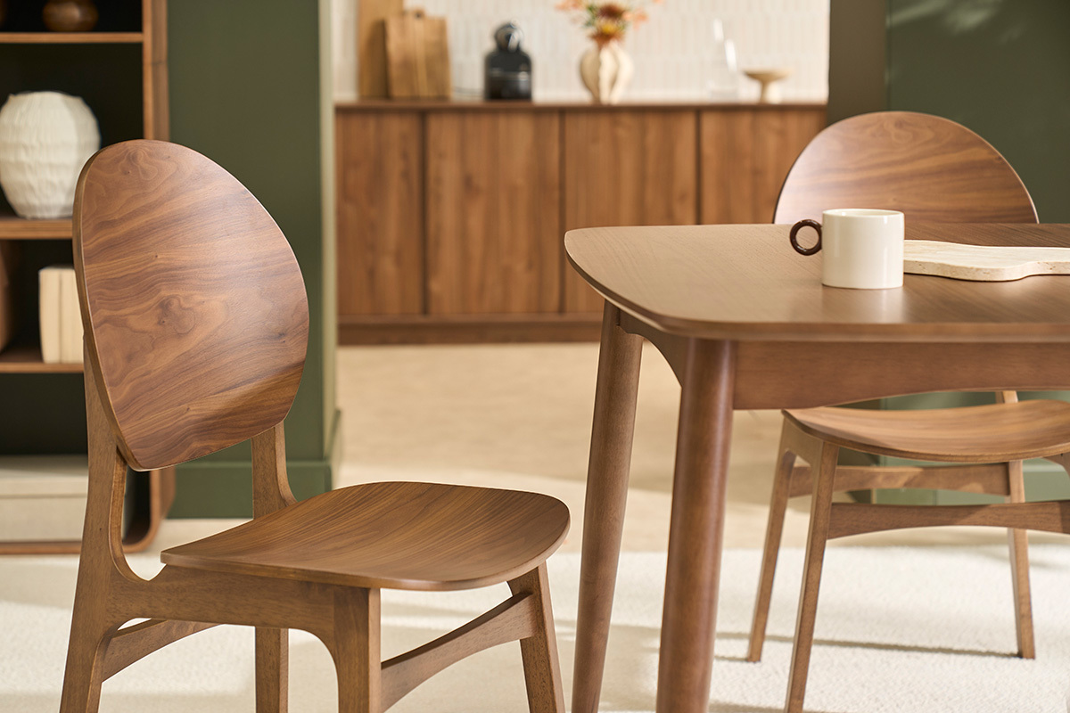Sillas de madera oscura (lote de 2) ELTON