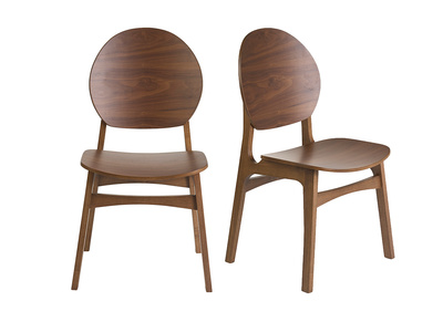 Sillas de madera oscura (lote de 2) ELTON