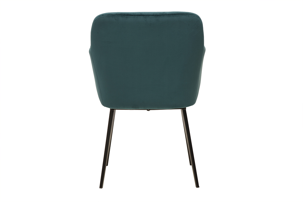 Sillas de terciopelo azul petrleo y metal negro (pack de 2) AMIKA