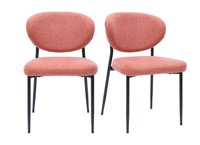 Sillas de terciopelo texturizado terracota y metal negro (paquete de 2) BREKA