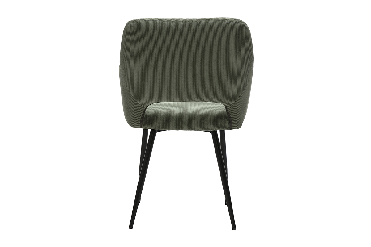 Sillas de terciopelo verde caqui y metal negro (juego de 2) LAURETTE