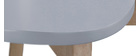 Sillas diseño gris patas madera LEENA (lote de 2)