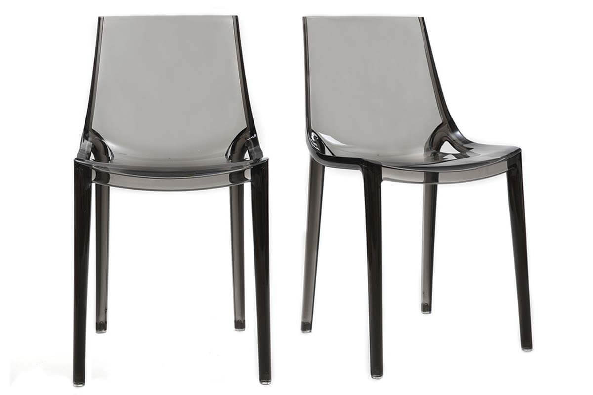 Sillas diseo grises ahumado lote de 2 interior / exterior YZEL