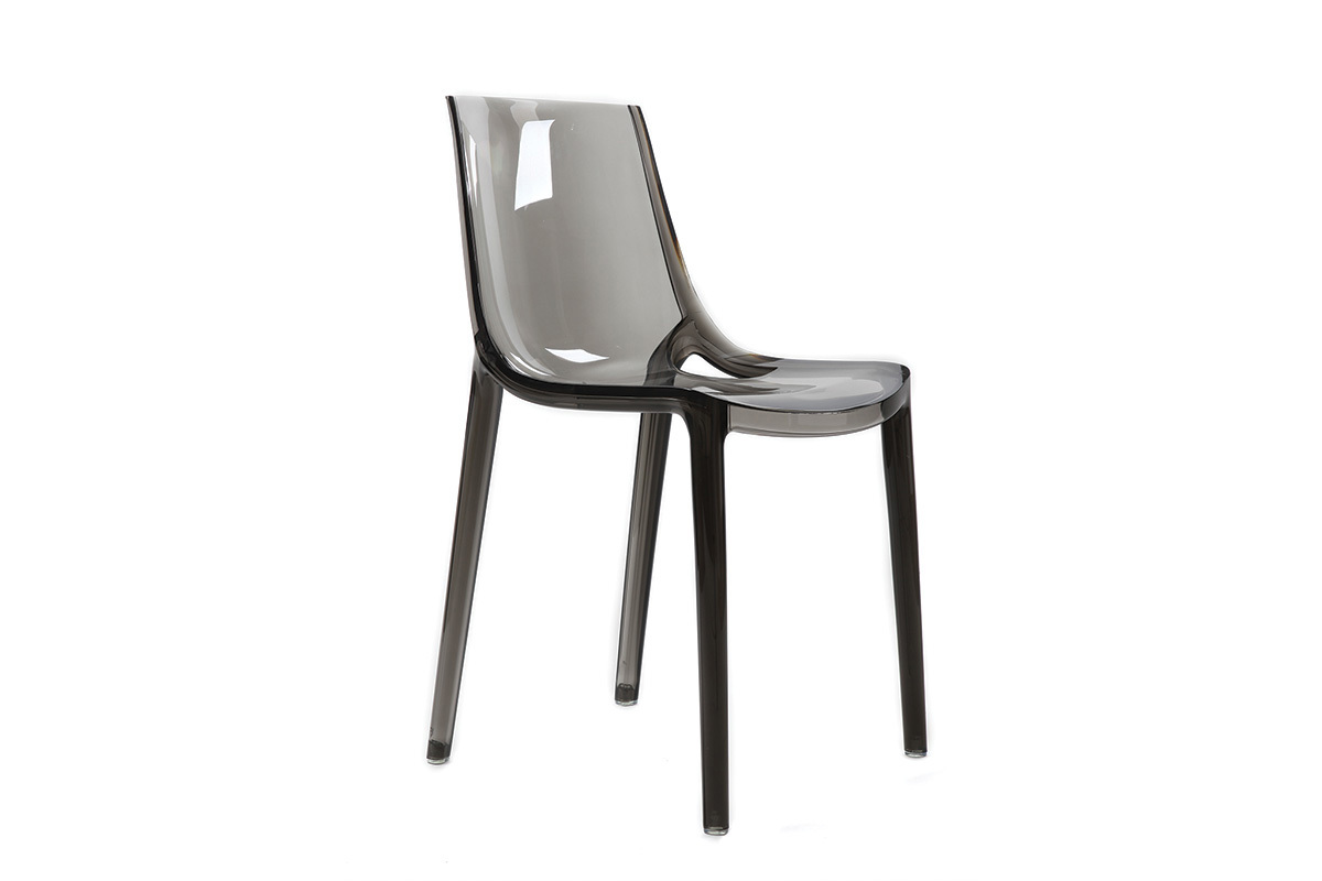 Sillas diseo grises ahumado lote de 2 interior / exterior YZEL