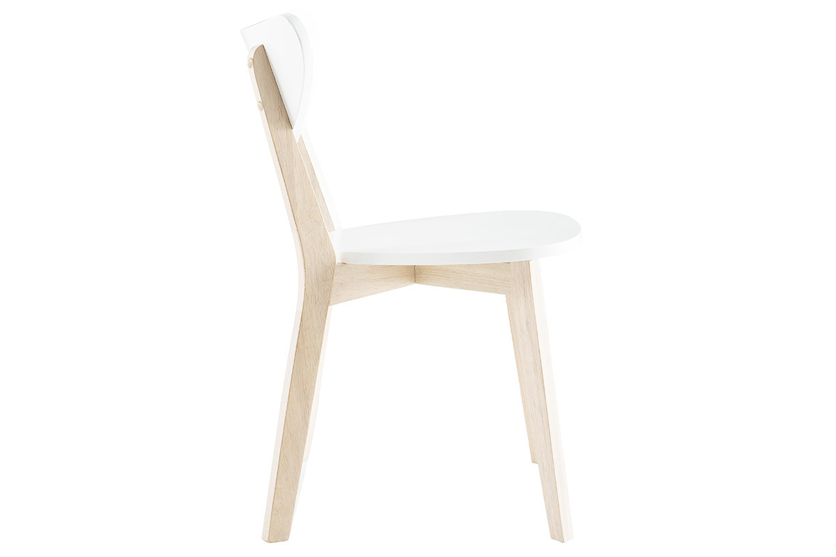 Sillas dise�o madera y laminado blanco LEENA (lote de 2)