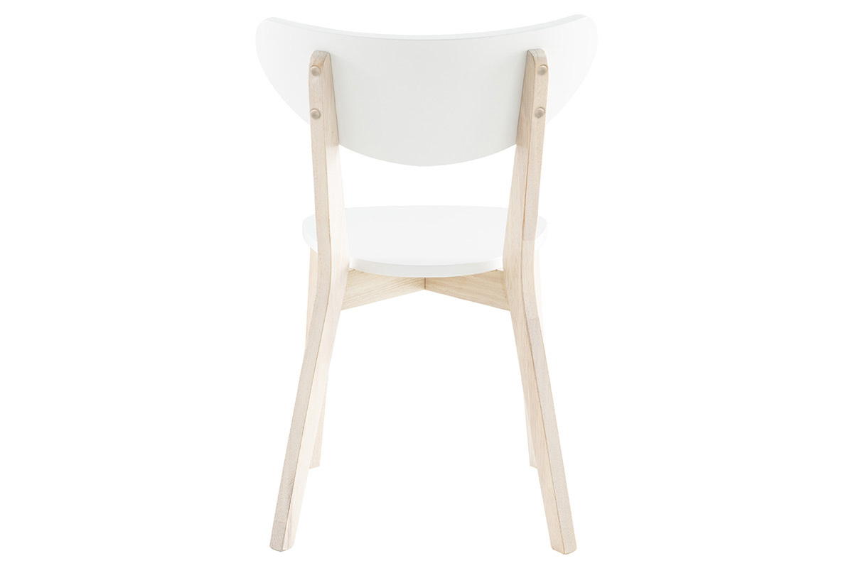 Sillas dise�o madera y laminado blanco LEENA (lote de 2)