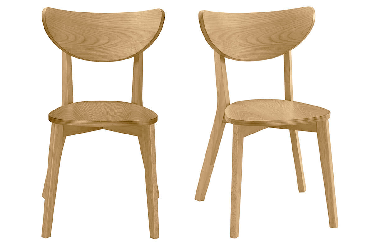 Sillas diseo roble LEENA (lote de 2)